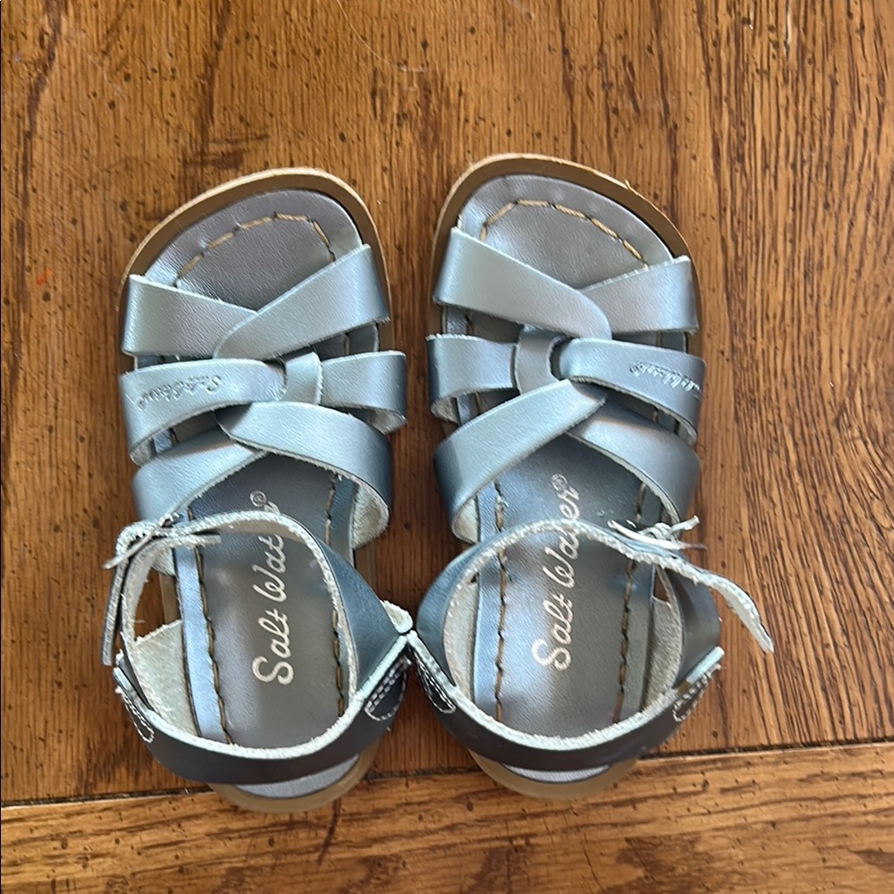 Toddler Girls Salt Water Sandals Silver size 7